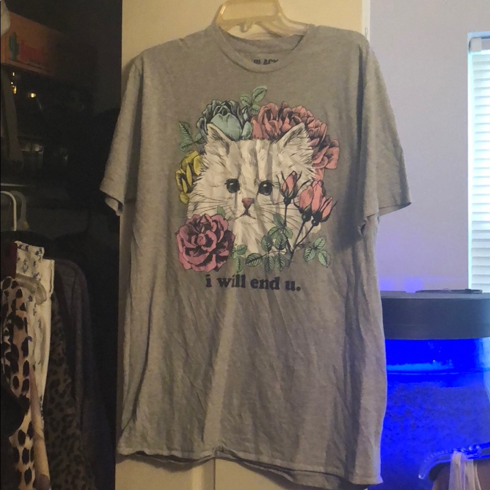 Hot Topic Black Matter Cat “i will end u” T-Shirt
